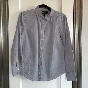 J. Crew Slim Perfect Shirt, in Black & White Stripe, Size 10 Petite, WORN ONCE